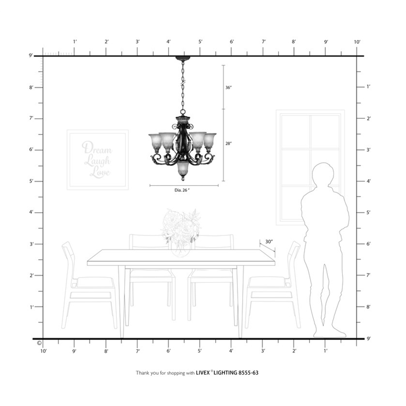 Livex Lighting Villa Verona Chandelier in Bronze with Aged Gold Leaf Multi-Color