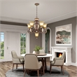 Livex Lighting Villa Verona Chandelier in Bronze with Aged Gold Leaf Multi-Color