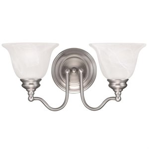 Livex Lighting Essex 2 Bath Light in Brushed Nickel