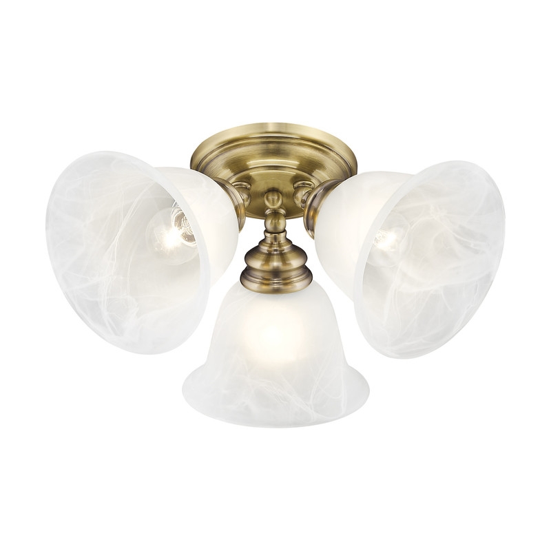 Livex Lighting Essex Ceiling Mount in Antique Brass