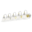 Livex Lighting Belmont Chrome and Polished Brass 5 Bath Light in Multi-Color