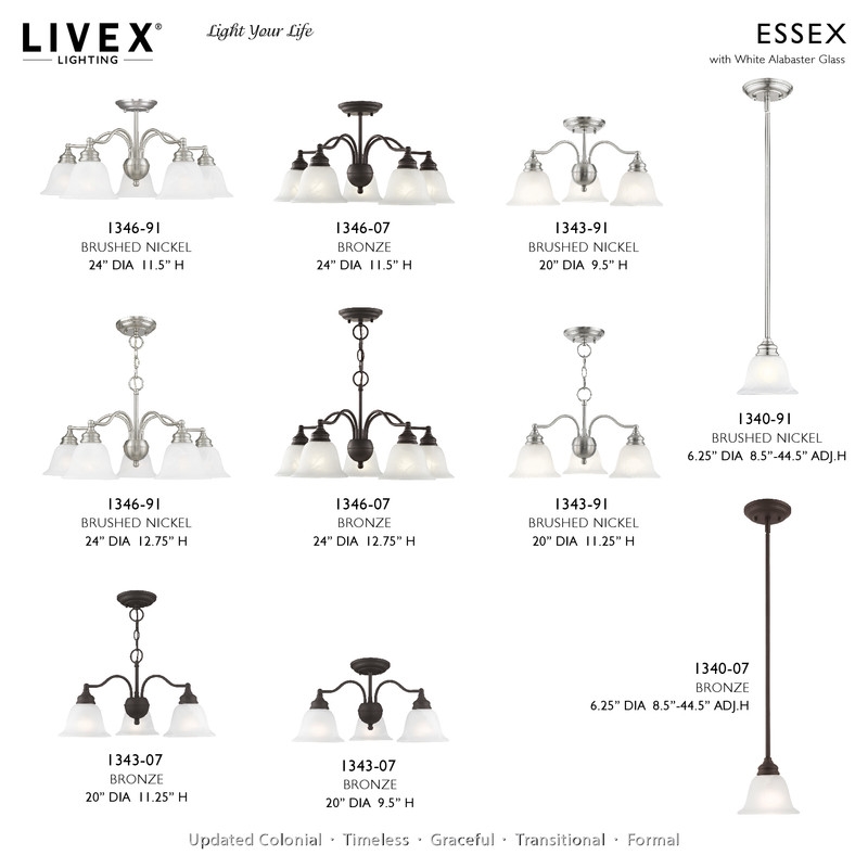 Livex Lighting Essex Mini Pendant in Brushed Nickel
