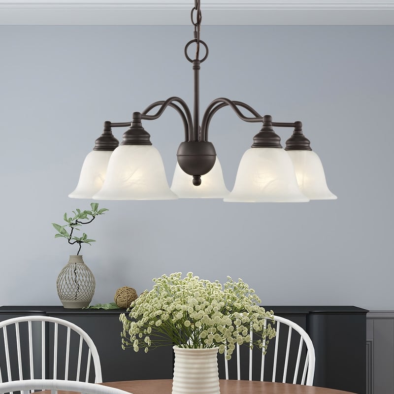 Livex Lighting Essex Convertible Chandelier Ceiling Mount in Bronze