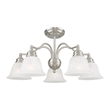Livex Lighting Essex Convertible Chandelier Ceiling Mount in Brushed Nickel