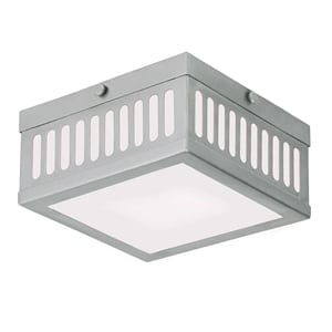 Livex Lighting Prentice  Light 7.5 inch Brushed Nickel Flush Mount Ceiling Light