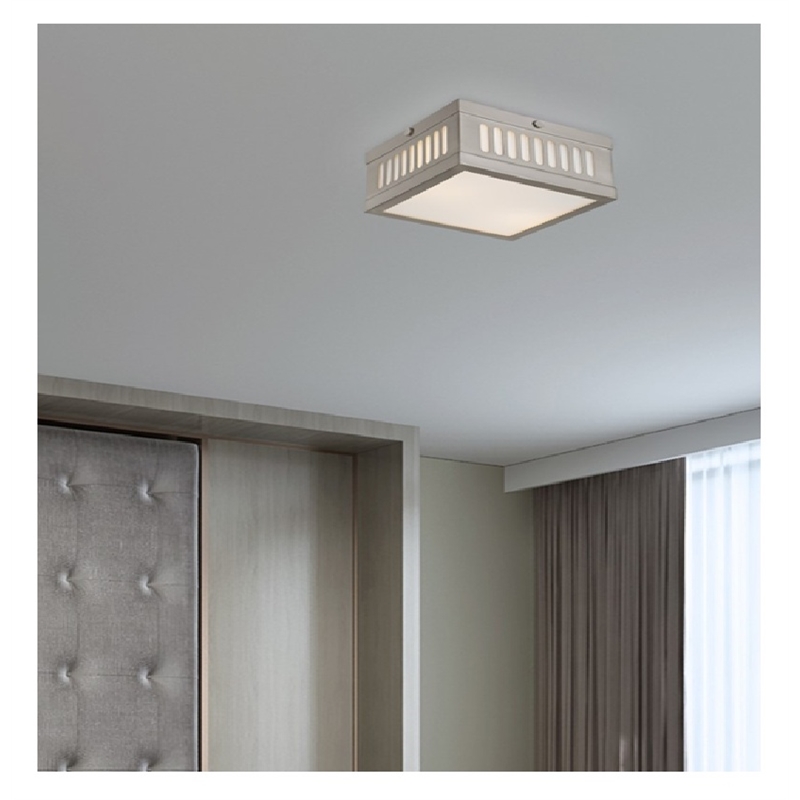 Livex Lighting Prentice  Light 7.5 inch Brushed Nickel Flush Mount Ceiling Light