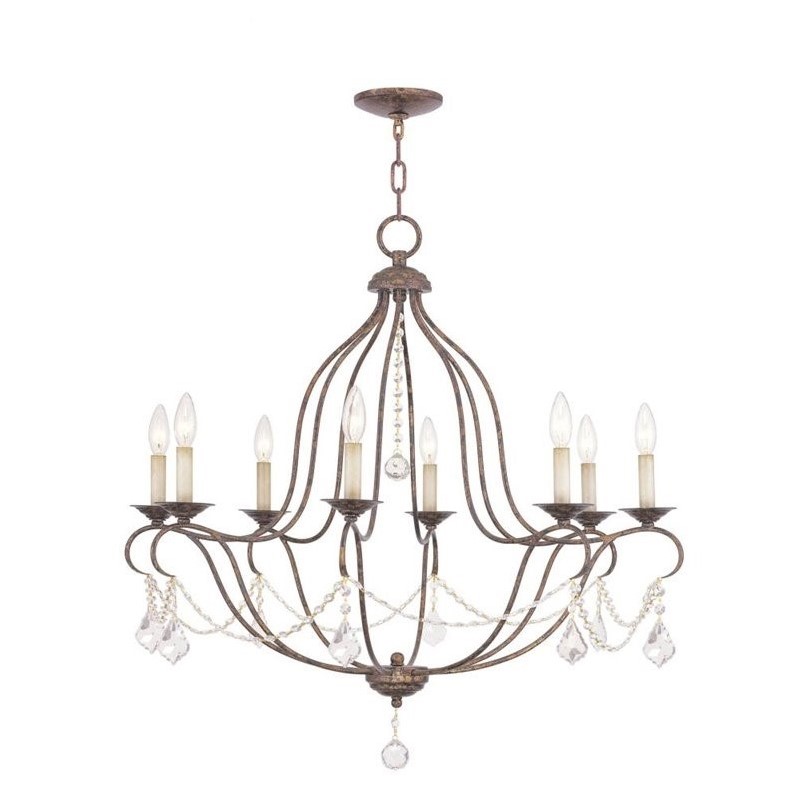 Livex Lighting Chesterfield Chandelier in Hand Applied Venetian Golden Bronze