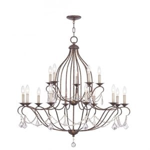 Livex Lighting Chesterfield Chandelier in Hand Applied Venetian Golden Bronze