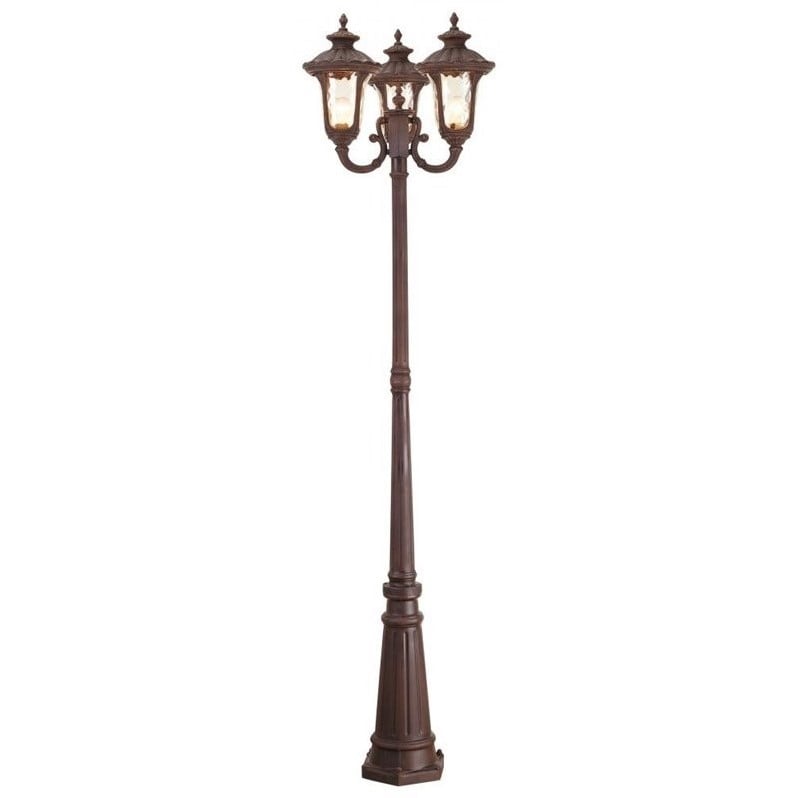 Livex Lighting Oxford Outdoor 3 Head Post in Imperial Bronze