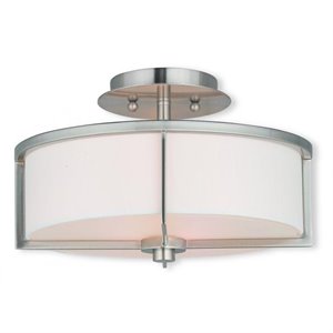 Livex Lighting Wesley Ceiling Mount in Brushed Nickel