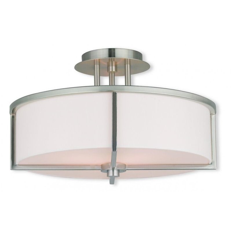 Livex Lighting Wesley Ceiling Mount in Brushed Nickel