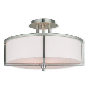 Livex Lighting Wesley Ceiling Mount in Brushed Nickel