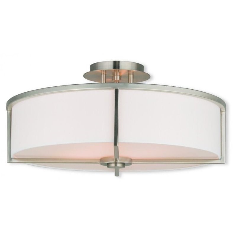 Livex Lighting Wesley Ceiling Mount in Brushed Nickel