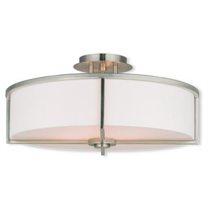 Livex Lighting Wesley Ceiling Mount in Brushed Nickel