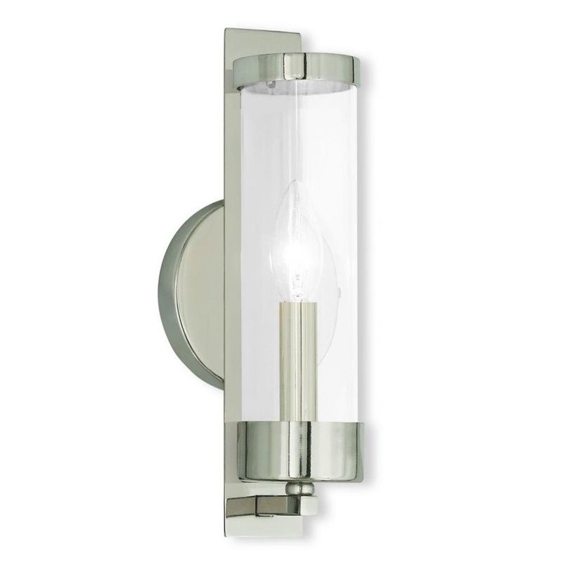 Livex Lighting Castleton 1-Light Wall Sconce in Polished Nickel