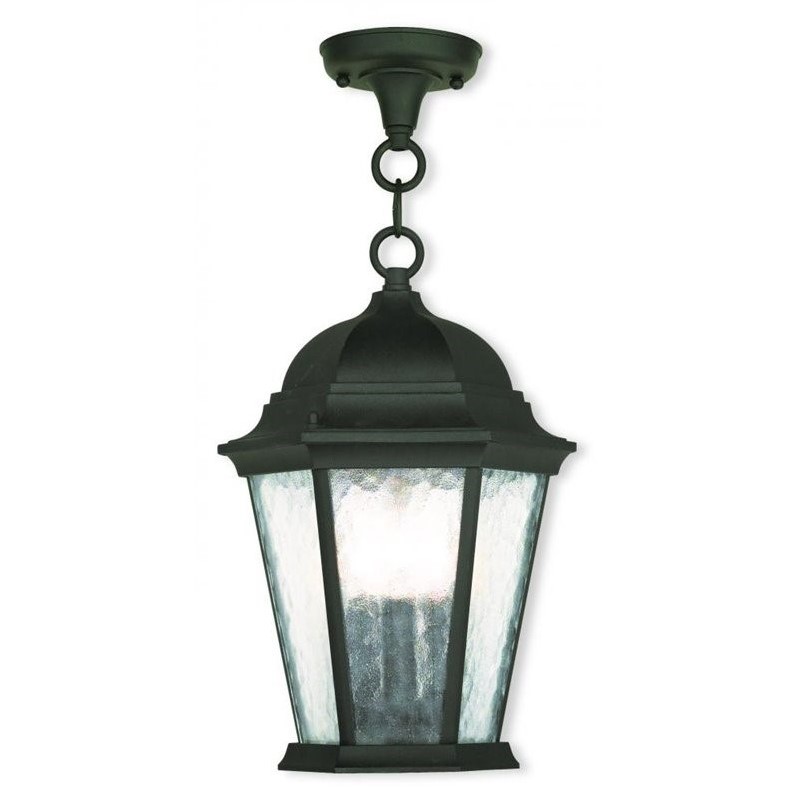 Livex Lighting Hamilton Outdoor Chain-Hang Lantern in Textured Black
