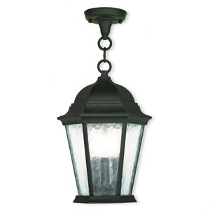 Livex Lighting Hamilton Outdoor Chain-Hang Lantern in Textured Black