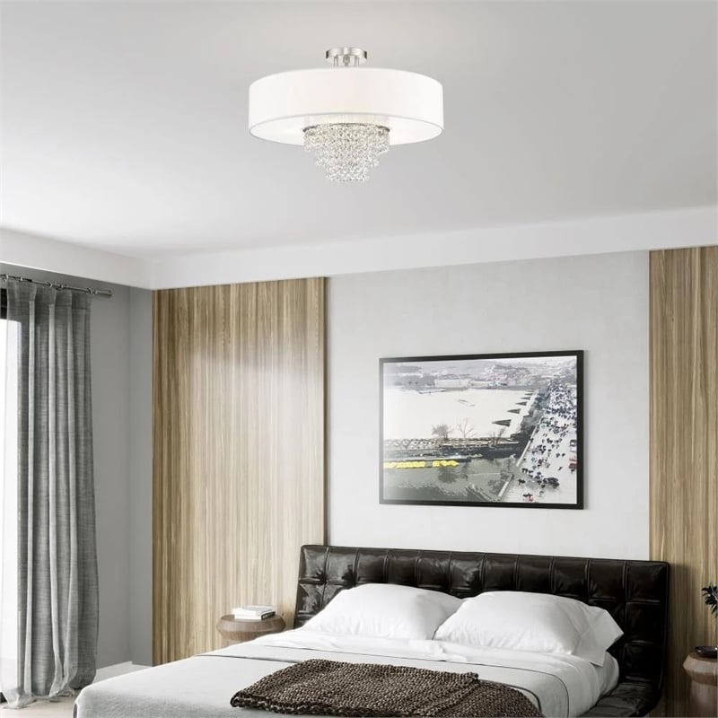 Livex Lighting Carlisle Ceiling Mount in Brushed Nickel