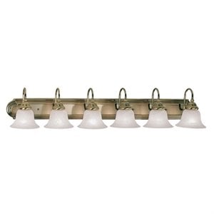 Livex Lighting Belmont 6 Bath Light in Antique Brass