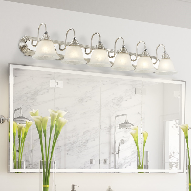 Livex Lighting Belmont 6 Bath Light in Brushed Nickel and Chrome