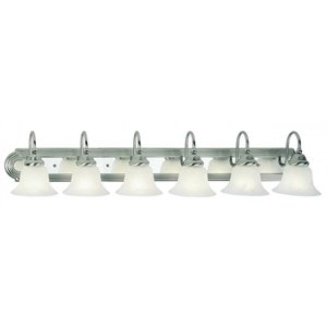 Livex Lighting Belmont 6 Bath Light in Brushed Nickel and Chrome