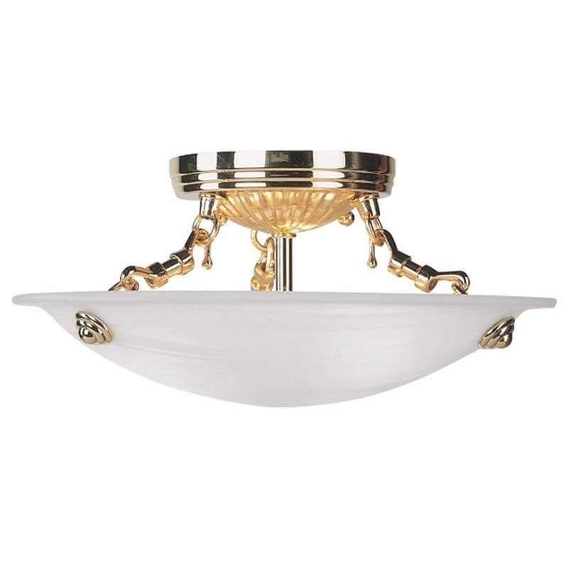 Livex Lighting Oasis Ceiling Mount in Polished Brass