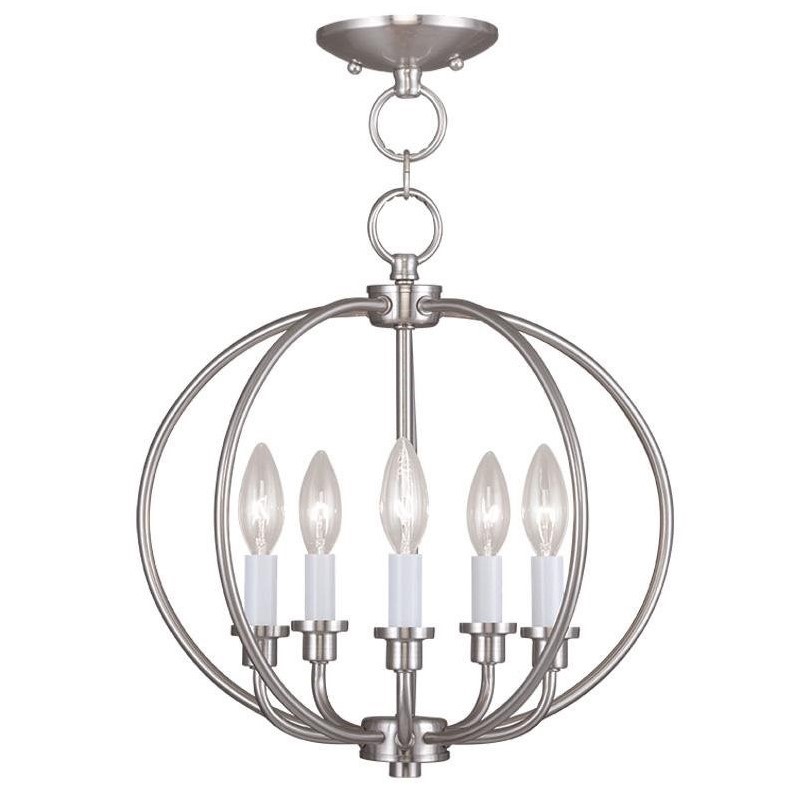 Livex Lighting Milania Convertible Ceiling Mount in Brushed Nickel