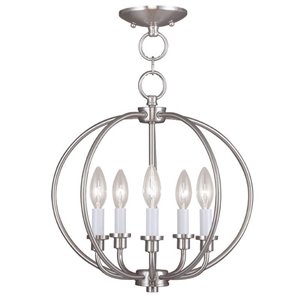 Livex Lighting Milania Convertible Ceiling Mount in Brushed Nickel