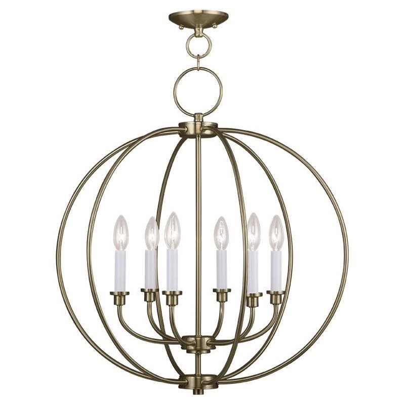 Livex Lighting Milania Chandelier in Antique Brass