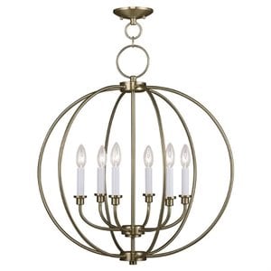 Livex Lighting Milania Chandelier in Antique Brass