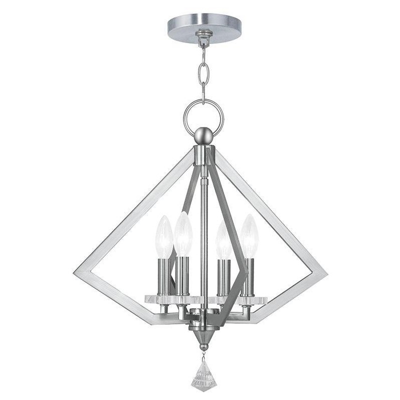 Livex Lighting Diamond Chandelier in Brushed Nickel