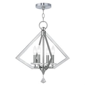 Livex Lighting Diamond Chandelier in Brushed Nickel