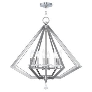 Livex Lighting Diamond Chandelier in Brushed Nickel