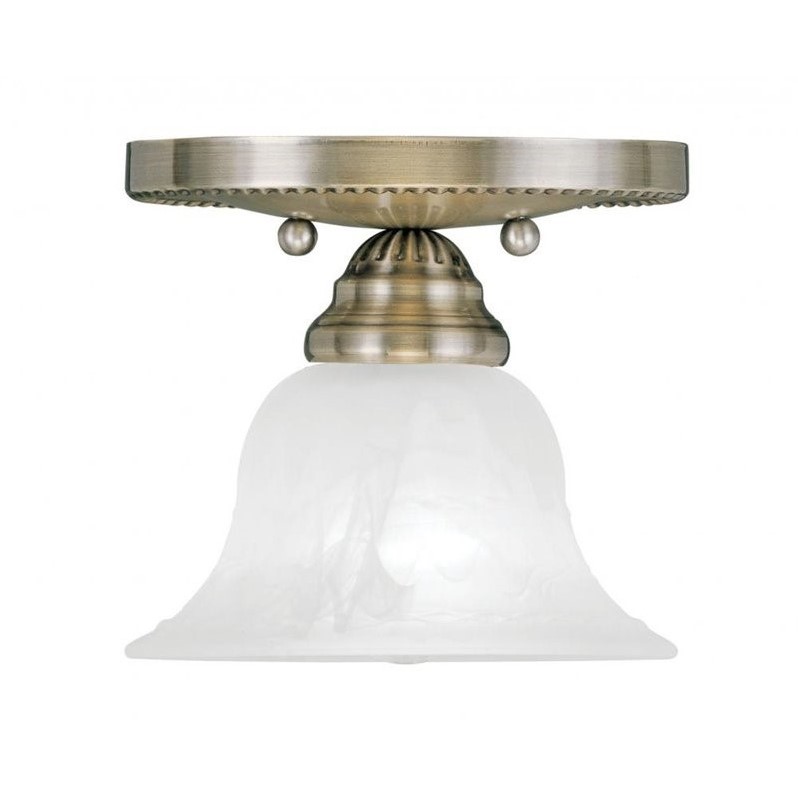 Livex Lighting Edgemont Ceiling Mount in Antique Brass