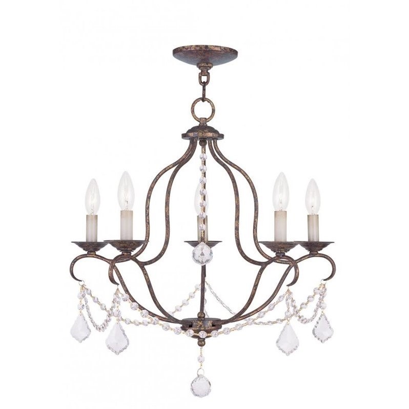 Livex Lighting Chesterfield Chandelier in Hand Applied Venetian Golden Bronze