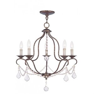 Livex Lighting Chesterfield Chandelier in Hand Applied Venetian Golden Bronze