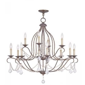 Livex Lighting Chesterfield Chandelier in Hand Applied Venetian Golden Bronze