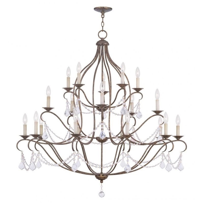 Livex Lighting Chesterfield Chandelier in Hand Applied Venetian Golden Bronze