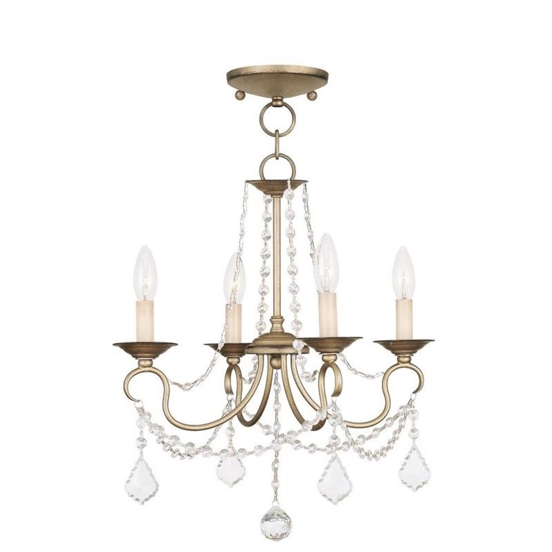 Livex Lighting Pennington Convertible Ceiling Mount in Antique Silver Leaf