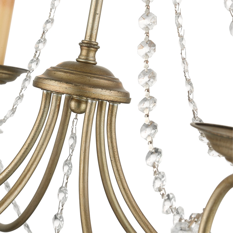 Livex Lighting Pennington Chandelier in Hand Painted Antique Silver Leaf