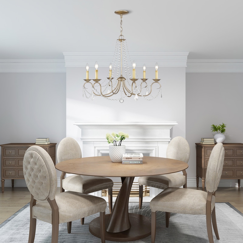 Livex Lighting Pennington Chandelier in Hand Painted Antique Silver Leaf