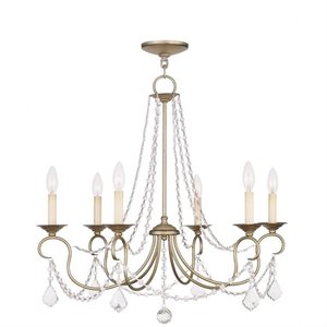 Livex Lighting Pennington Chandelier in Hand Painted Antique Silver Leaf