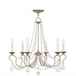 Livex Lighting Pennington Chandelier in Hand Painted Antique Silver Leaf