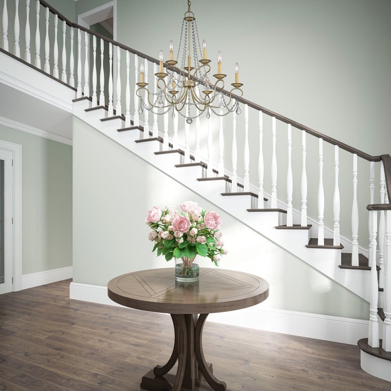 Livex Lighting Pennington Chandelier in Hand Painted Antique Silver Leaf