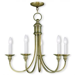 Livex Lighting Cranford Chandelier in Antique Brass