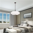 Livex Lighting Meridian 5-Light Metal & Fabric Pendant in Bronze