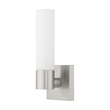 Livex Lighting Aero 1-Light Twist Lock Glass/Metal Wall Sconce in Brushed Nickel