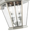 Livex Lighting Georgetown 2 Light Outdoor Wall Lantern in Brushed Nickel
