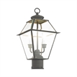 Livex Lighting Westover 2 Light Outdoor Post Lantern in Charcoal
