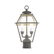 Livex Lighting Westover 2 Light Outdoor Post Lantern in Charcoal